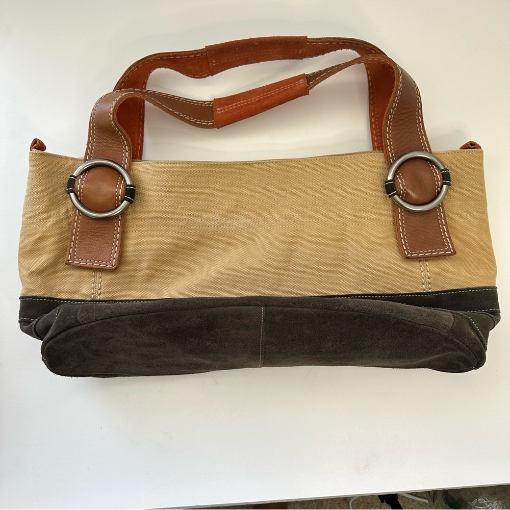 Fossil Khaki Canvas Brown Suede With Rust Colored… - image 2